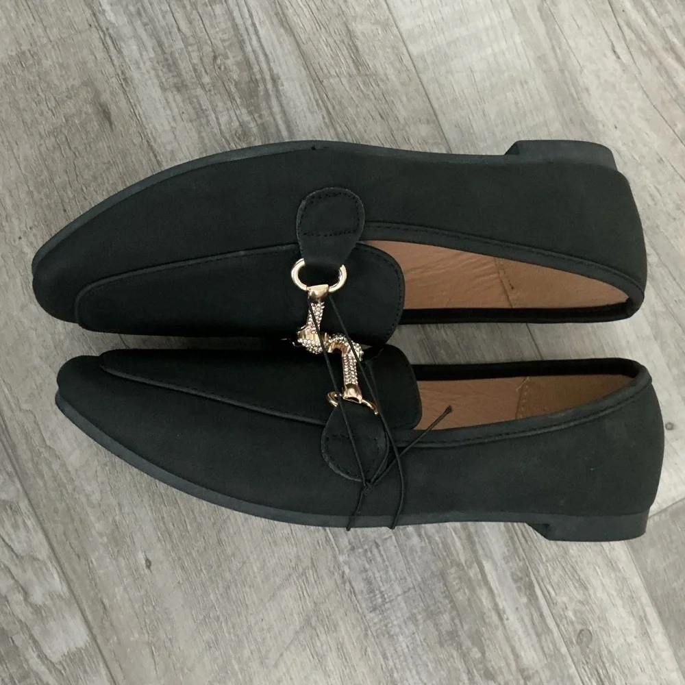 Charlotte Russe Black Flat Loafers